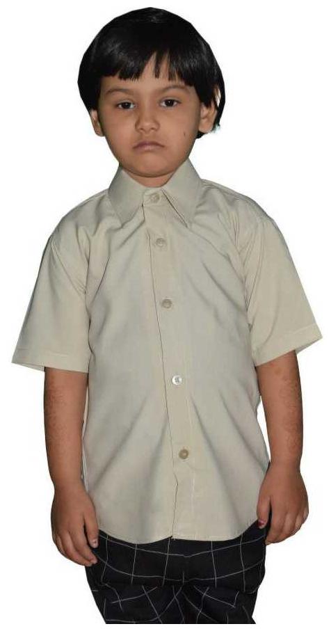 

KMP Fashion Boy Cotton blend Solid Shirt Cream