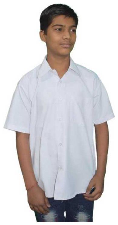 

KMP Fashion Boy Cotton blend Solid Shirt White
