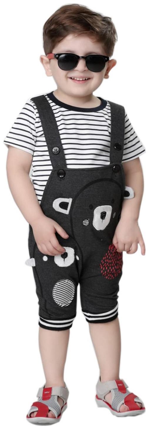 

KOOKA Cotton Striped Top Bottom Set - Grey