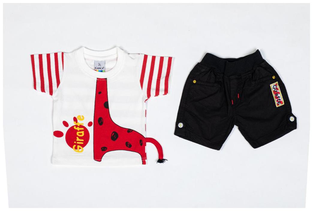 

Kooka Kids Baby boy Top bottom set - Red Black