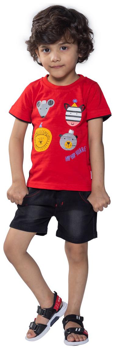 

Kooka Kids Baby boy Top bottom set - Red Grey