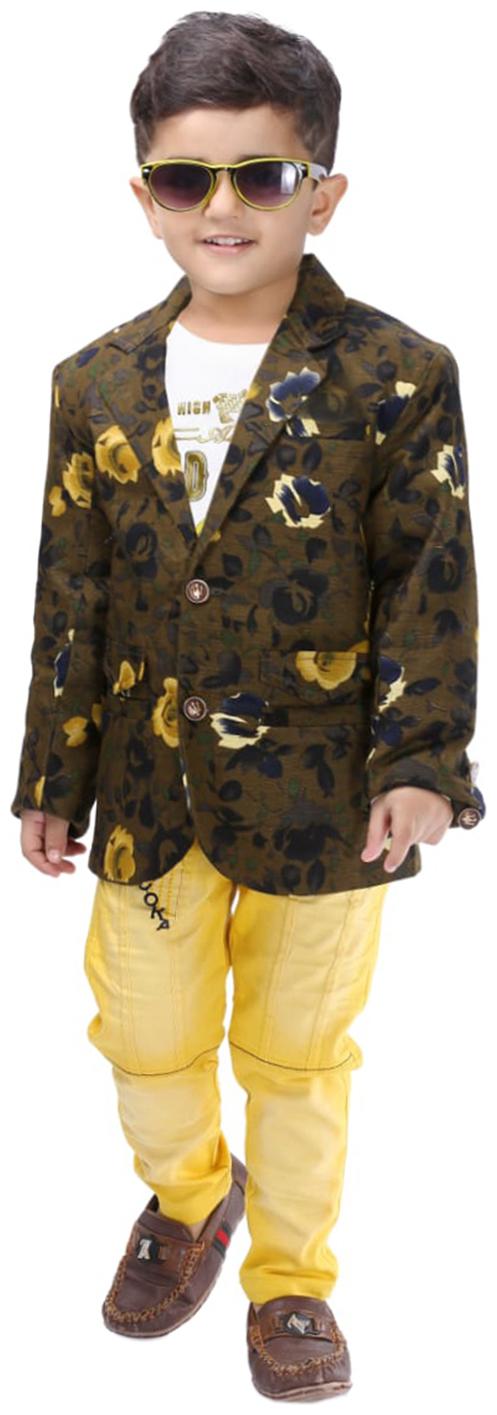 

Kooka Kids Cotton Printed Top Bottom Set - Gold