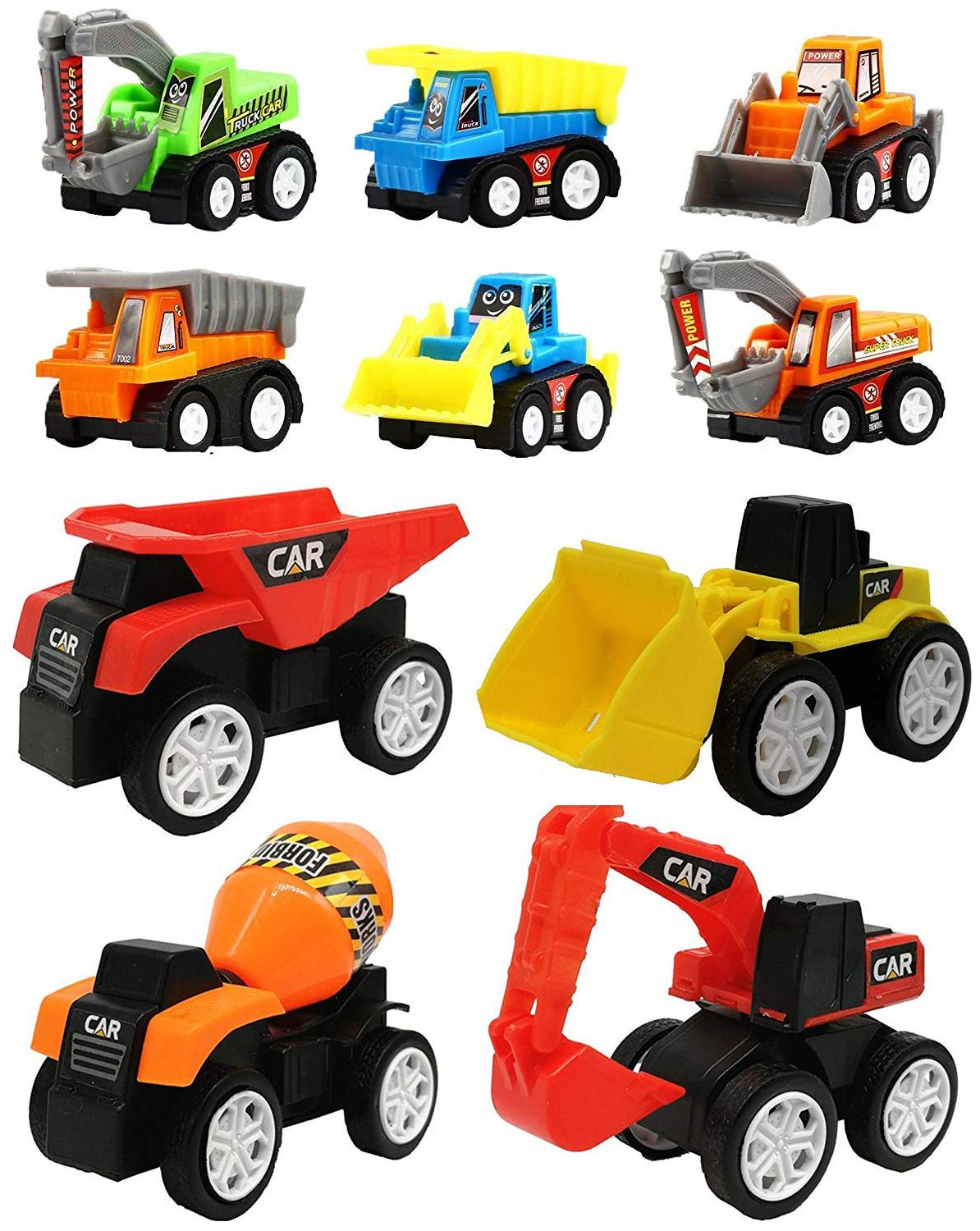 

ktrs 10 pcs Construction Vehicles Pull Back Toy Cars Playset Truck Model Kit for Children Toddler Kids Mini