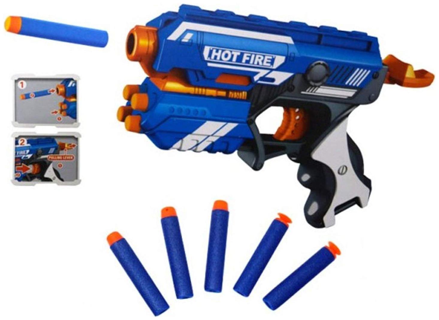 

KTRS Blaze Storm Super Game Manual Soft Foam Bullets Battle Gun Toy for Kids (Blue)