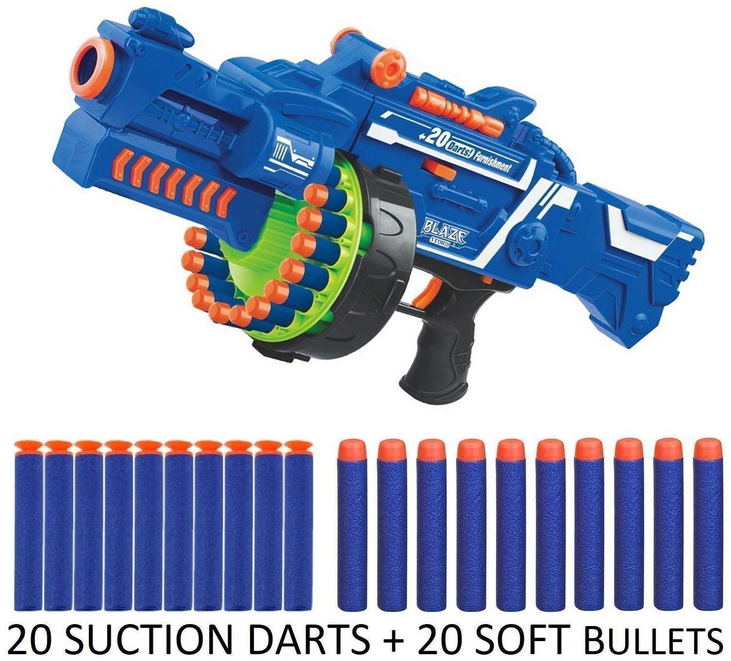 

KTRS Blaze Storm Soft Bullet Automatic Gun 40 Darts Included for kids