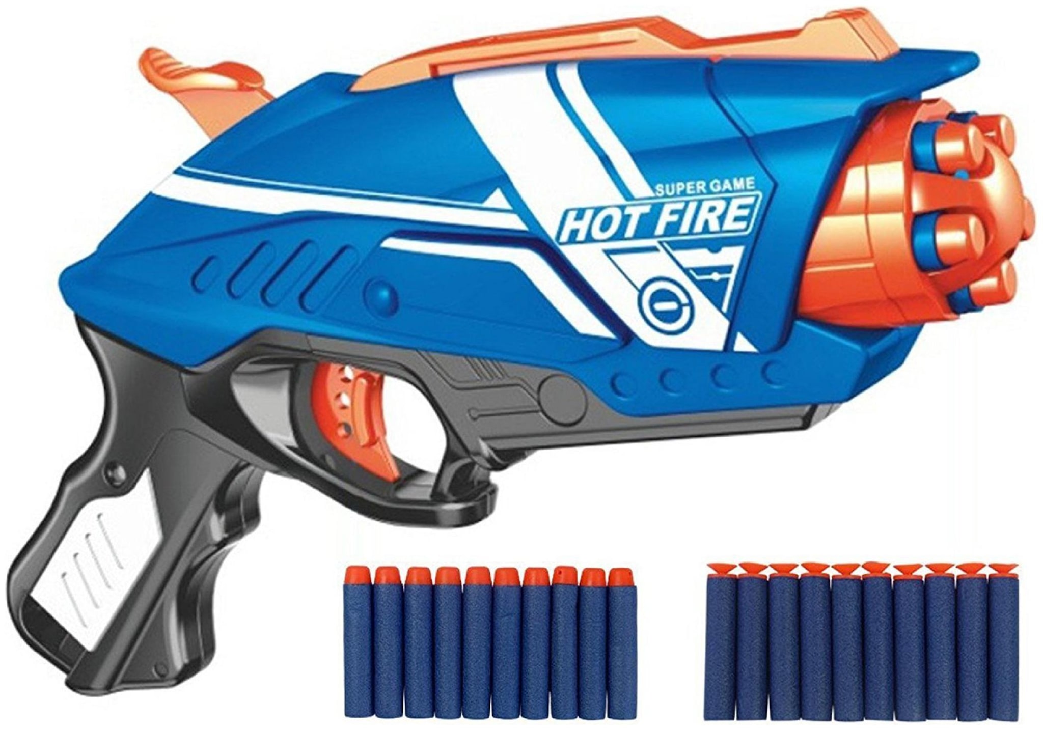 

Ktrs Blaze Storm Super Game Manual Soft Foam Bullets Battle Gun Toy for Kids (Blue)