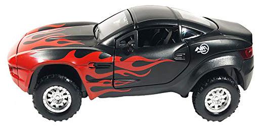 

KTRS Die-Cast Metal Rally Fighter Car 4 Wheel Drive Metal Car Pull Back with 4 Openable Doors Light Music