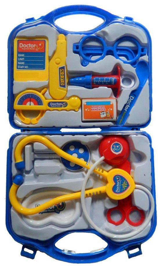 

KTRS Doctor Plastic Playset Kit with Fold able Suitcase Compact Medical Accessories Toy Set Pretend Play Kids
