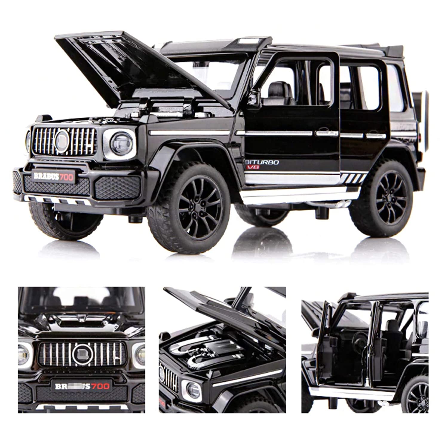 

KTRS ENTERPRISE 1 32 Scale Die-Cast Brabus-700 with Openable Doors Pull Back Action Working Headlights Tail Lights (Color May Vary) Assorted
