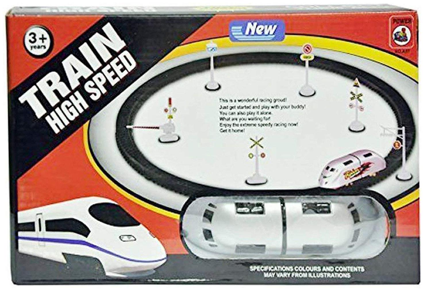 

KTRS High Speed Bullet Train Toy Train with Track Set Signal Accessories Battery Operated Train Set for Kids