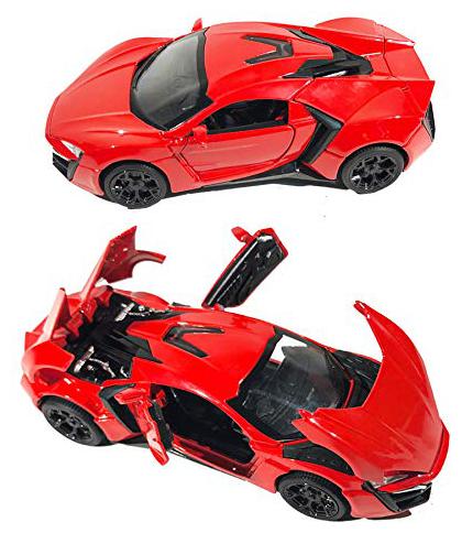 

KTRS Hyperspoort Die-Cast 4 Wheel Drive Metal Car Pull Back with 4 Openable Doors Engine Cover Tail with Front and Rear Light Music