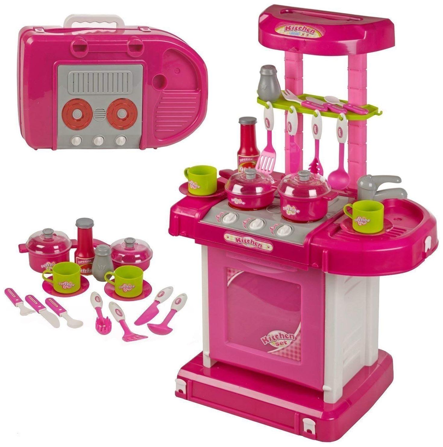 

Ktrs Luxury Battery Operated Kitchen Set With Lights Sound and Carry Case