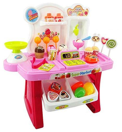 

ktrs Mini Supermarket Pretend Play Toy 34 pcs