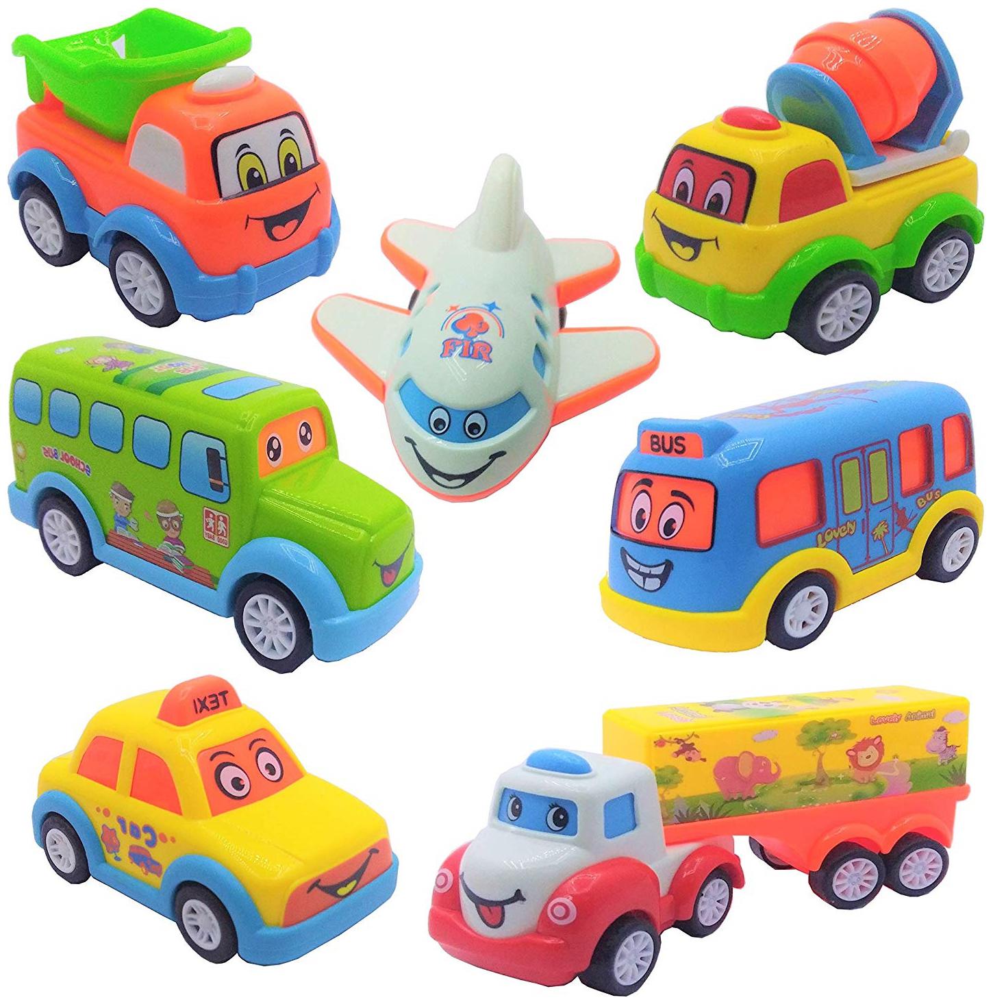 

KTRS Unbreakable Pull Back Car Truck Toy Set for Kids
