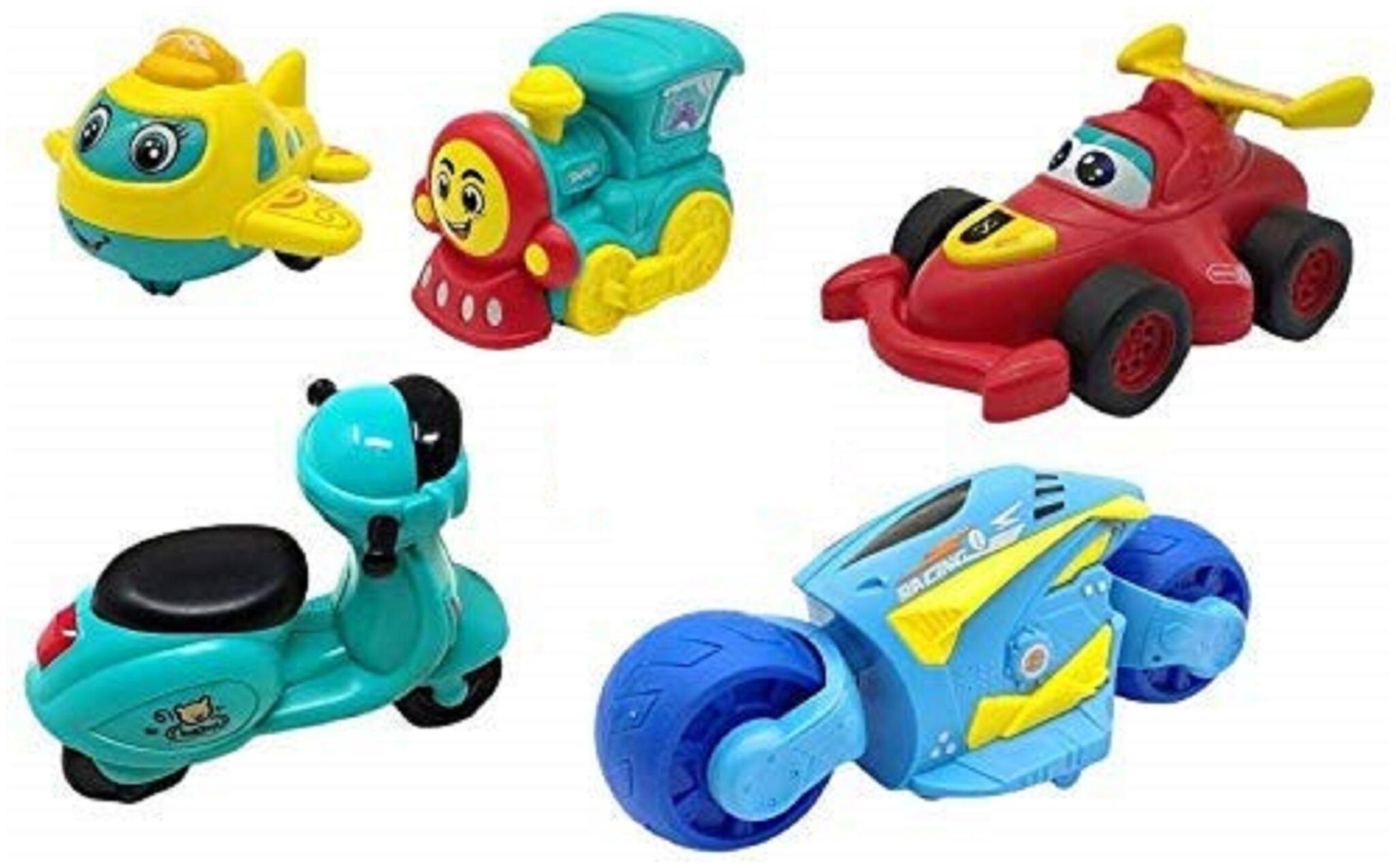 

KTRS Unbreakable Pull Back Car Truck Toy Set for Kids 5pc