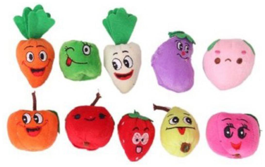 

Kuhu Creations Finger Puppet Fruits Vegetable 10 pcs Baby Education Play Toy Velvet Cotton