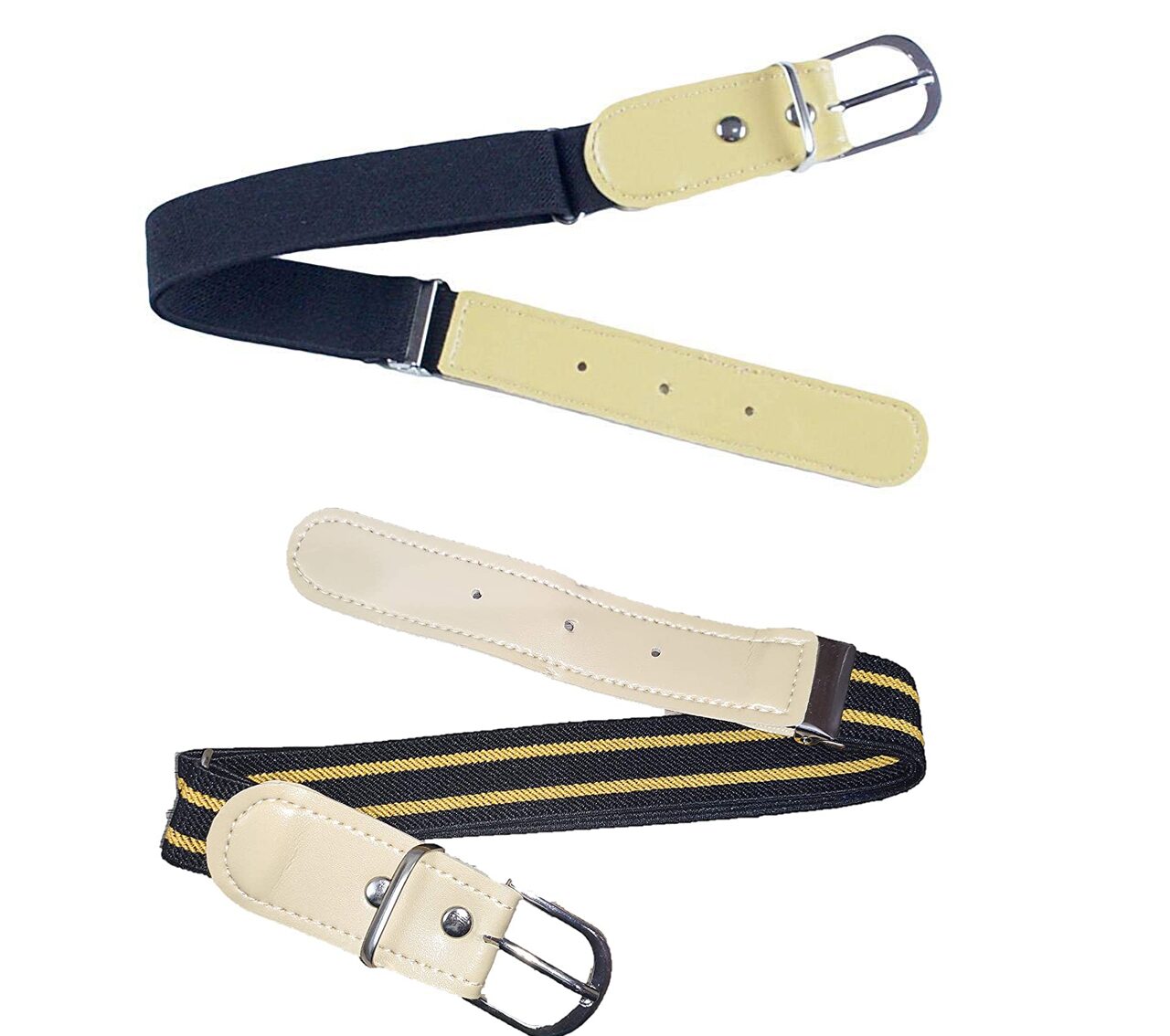 

Kutumbh Combo Set of Belts for Kids - Pack of 2 Elastic Stretchable Adjustable Belts for Kids Boys and Girls (Suitable for 2 to 8 Years Old) Black Mustard
