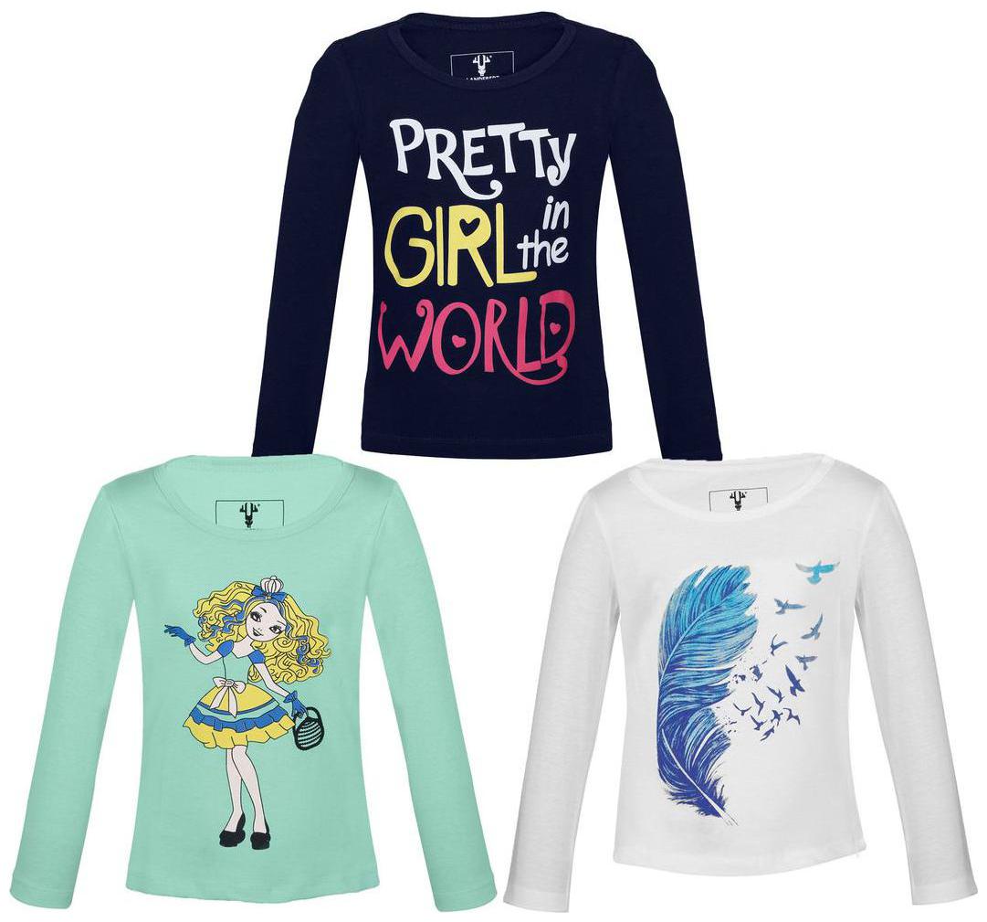 

Landebert Girl Cotton Printed T shirt - Blue