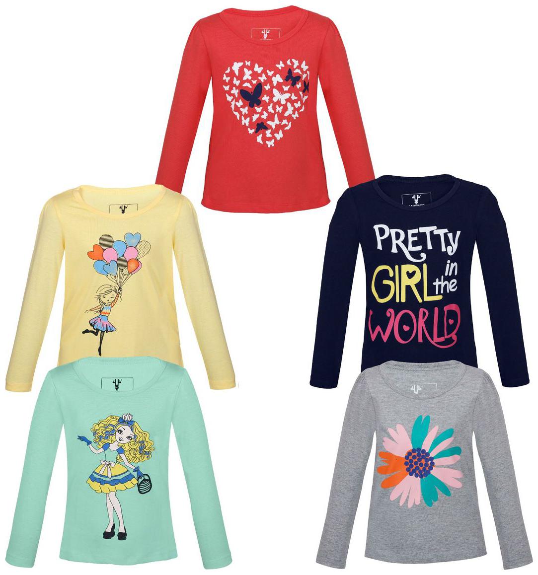 

Landebert Girl Cotton Solid T shirt - Blue