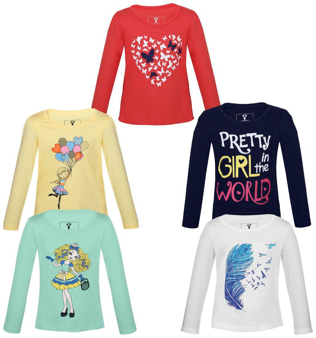 

Landebert Girl Cotton Printed T shirt - Multi