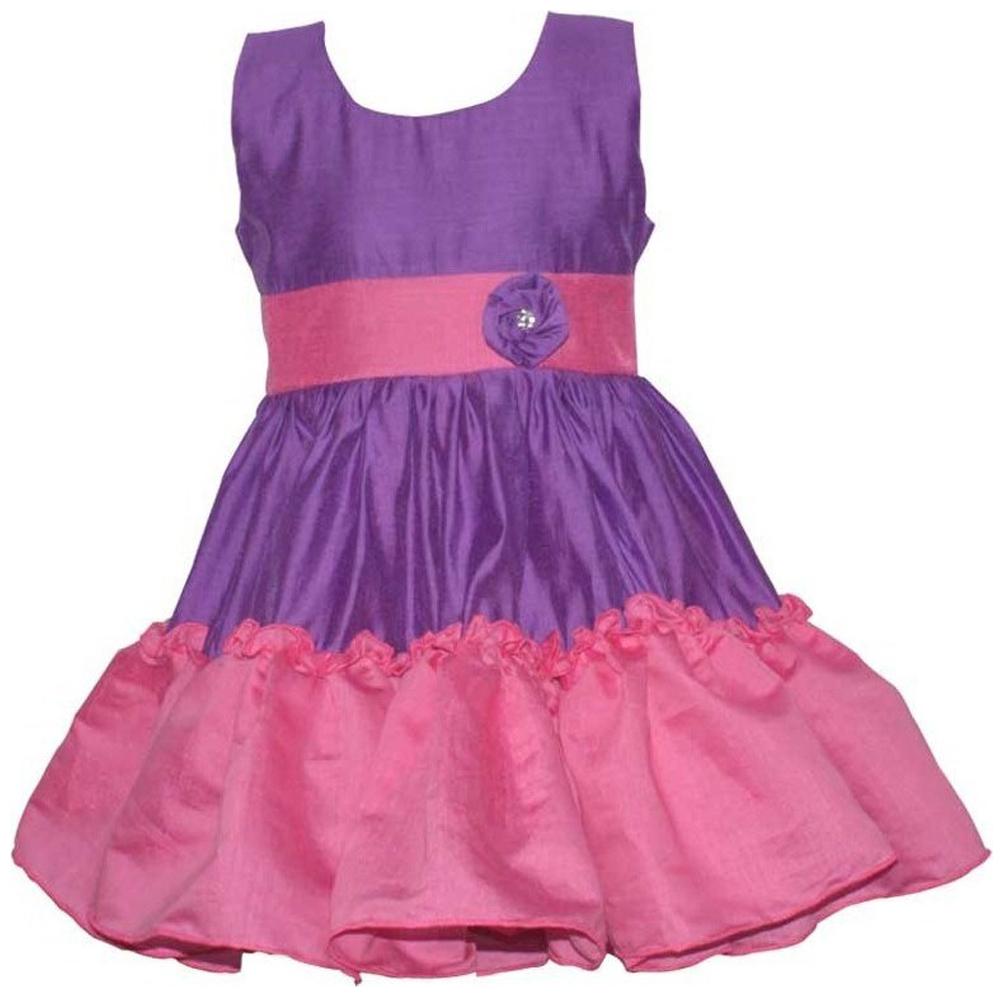 

LaOcchi Violet And Pink Frill Partywear Frock (18-24 Months)