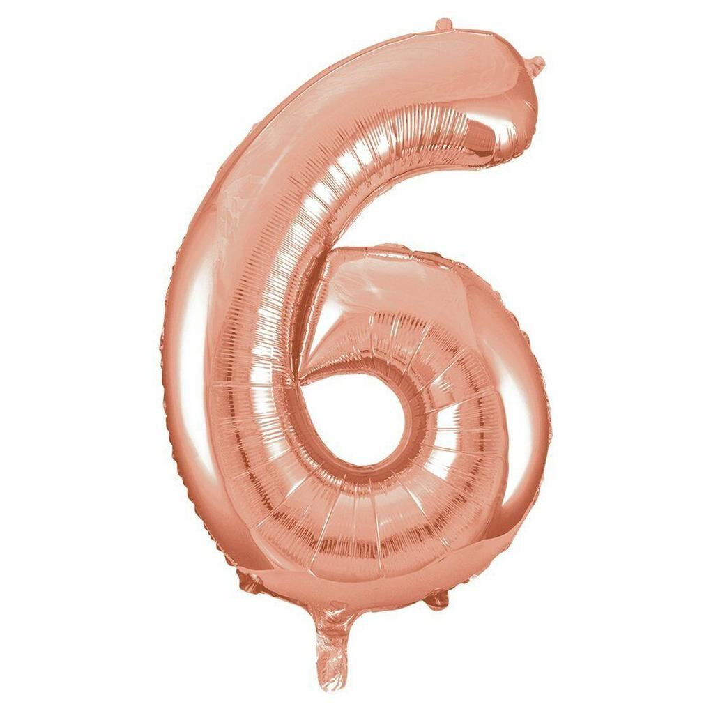 

Large 34 Rose Gold Foil Number 6 Balloon