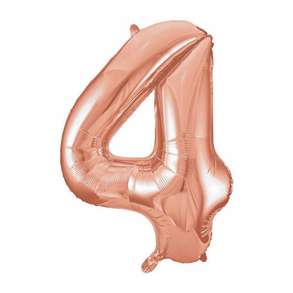 

Large 34 Rose Gold Foil Number 4 Balloon