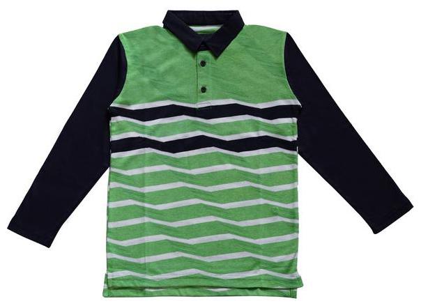 

Li l Tomatoes Boy Cotton Striped T-shirt - Green