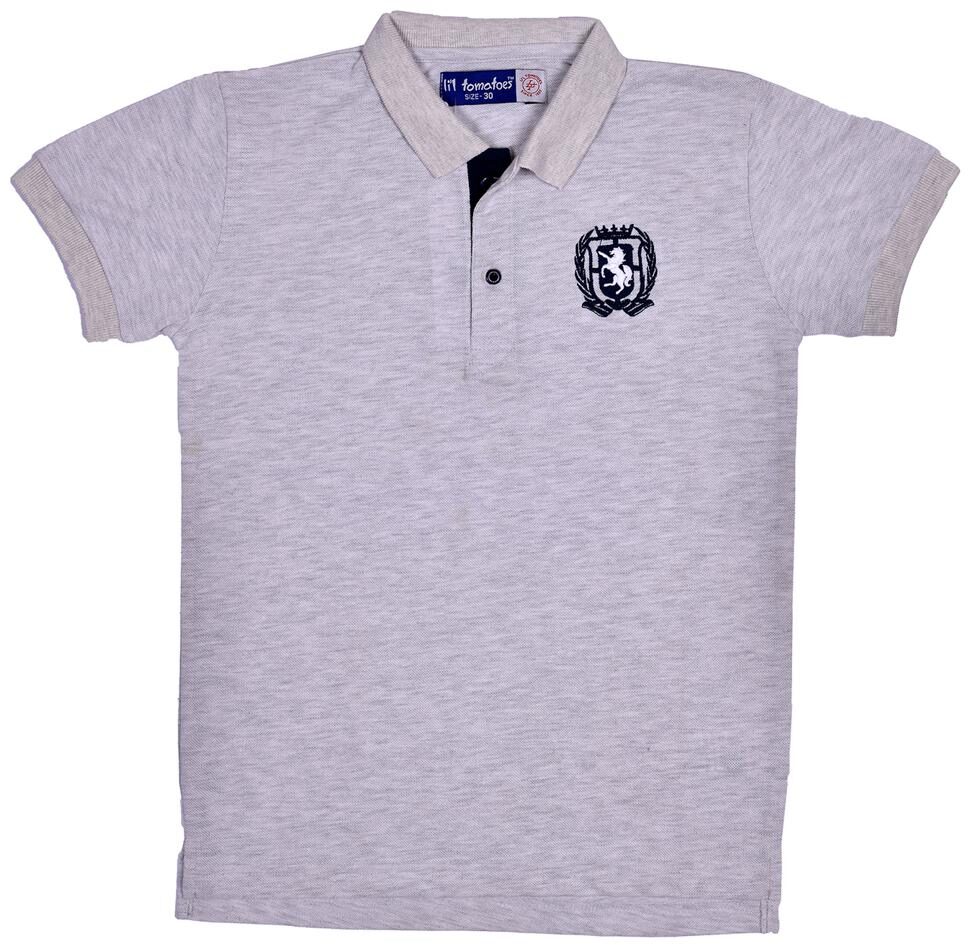 

Li l Tomatoes Boy Cotton Printed T-shirt - Grey