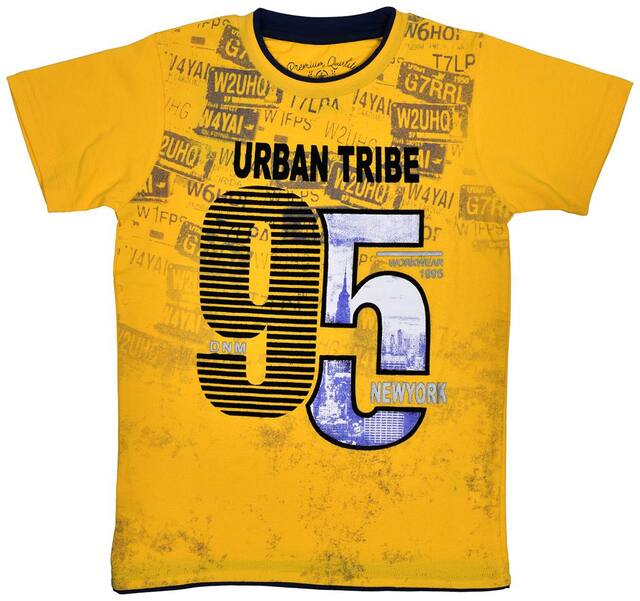 Li'l Tomatoes Boy Cotton Printed T-shirt - Yellow