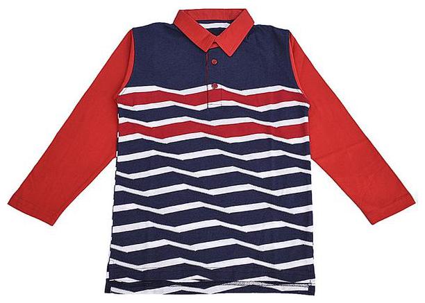 

Li l Tomatoes Boy Cotton Striped T-shirt - Blue