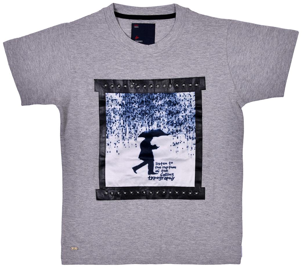 

Li l Tomatoes Boy Cotton Printed T-shirt - Grey