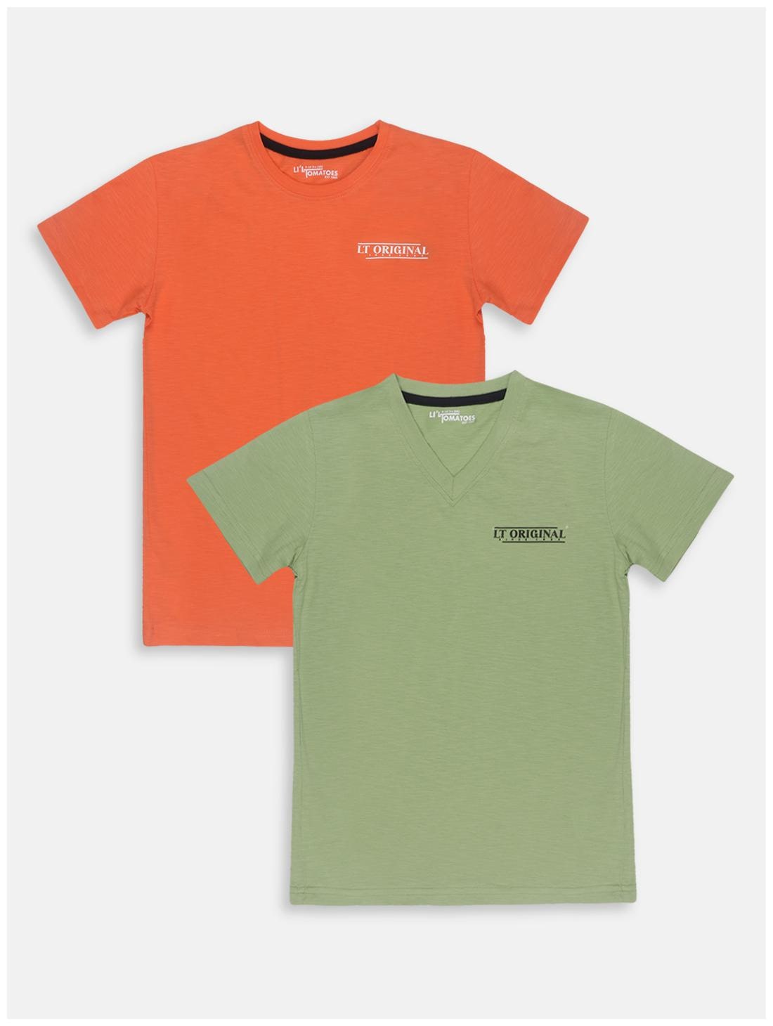 

Li l Tomatoes Boy Cotton Solid T-shirt - Orange