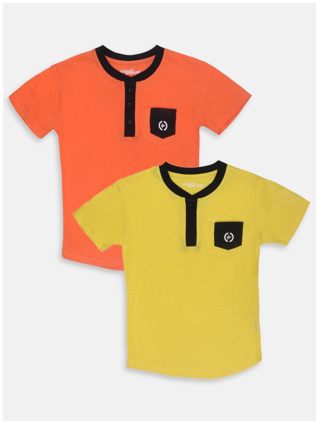 

Li l Tomatoes Boy Cotton Solid T-shirt - Orange