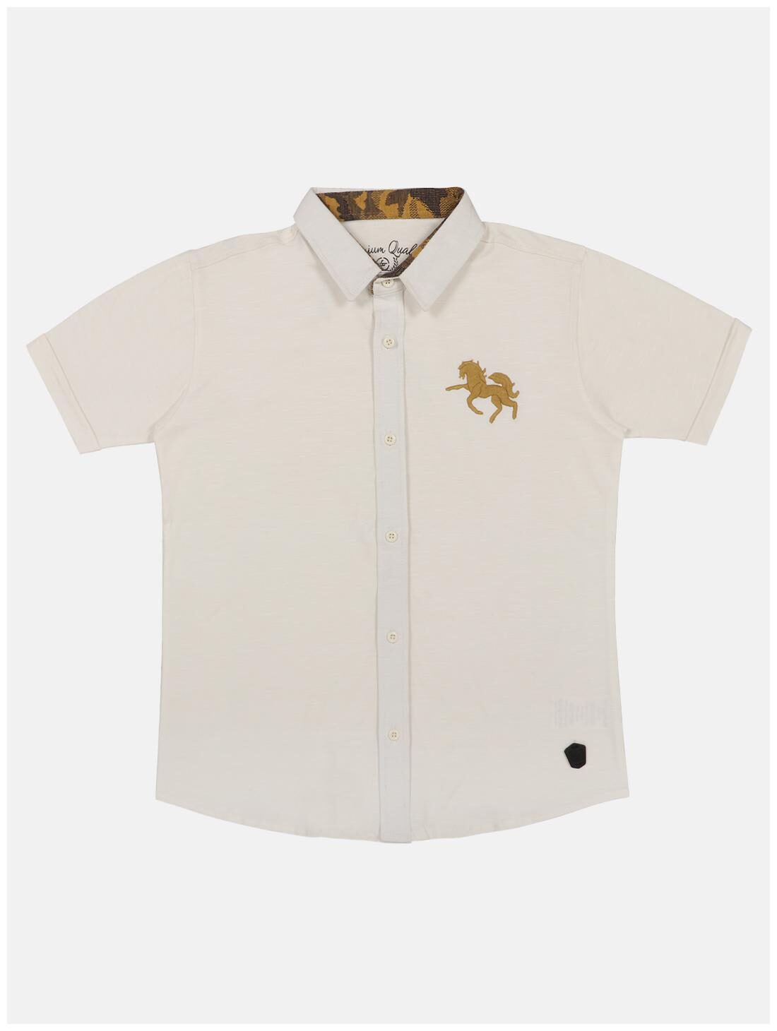 

Li l Tomatoes Boy Cotton Solid Shirt White