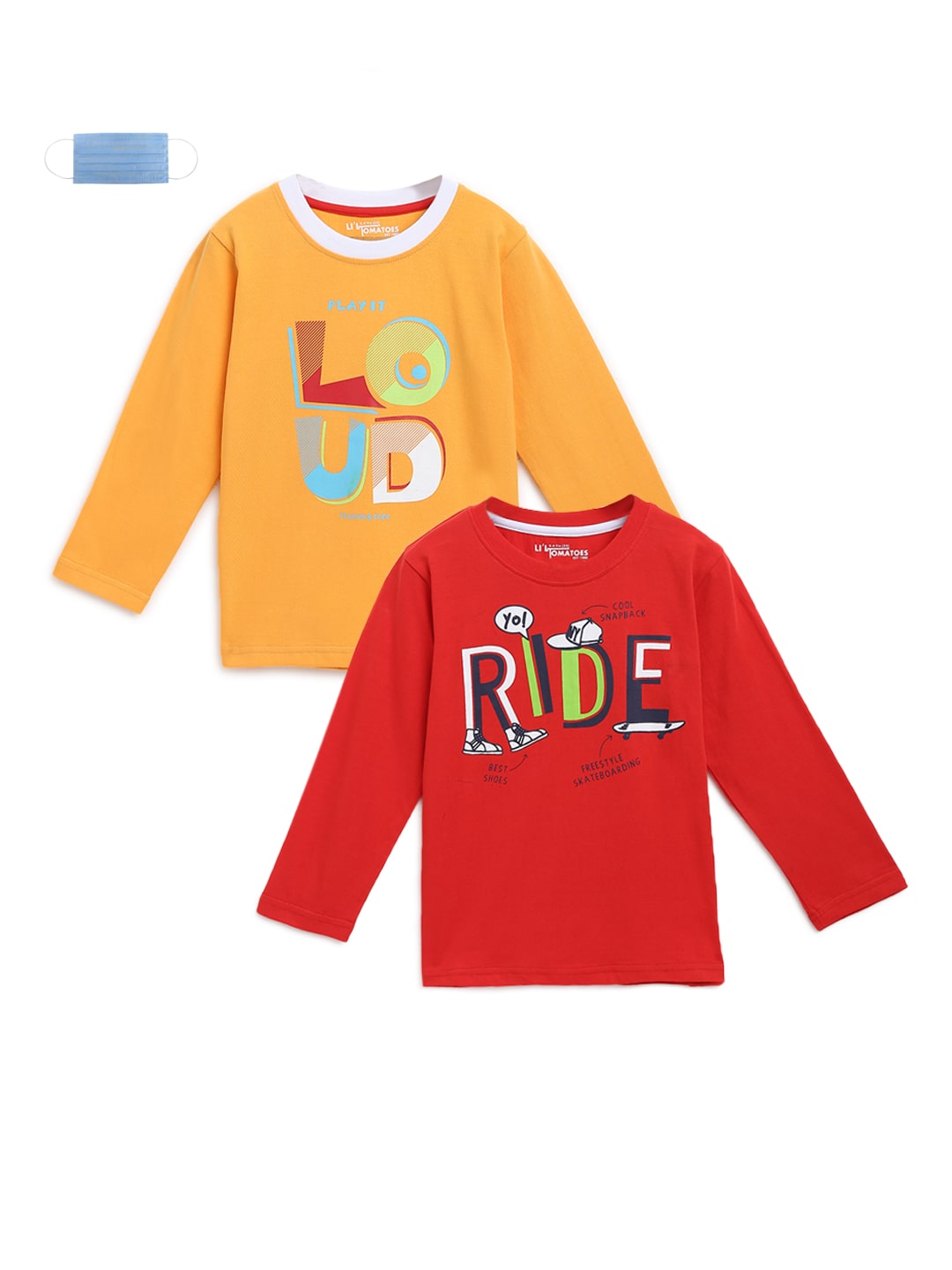 

Li l Tomatoes Boy Cotton Printed T-shirt - Red Orange