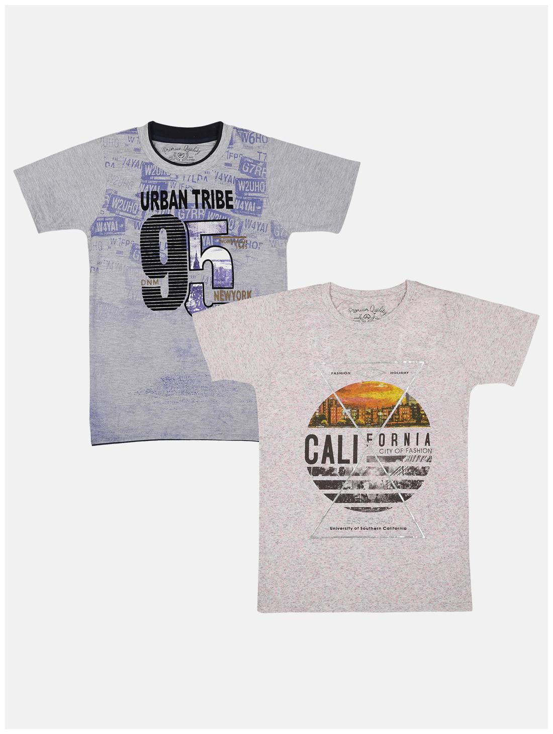 

Li l Tomatoes Boy Cotton Printed T-shirt - Grey