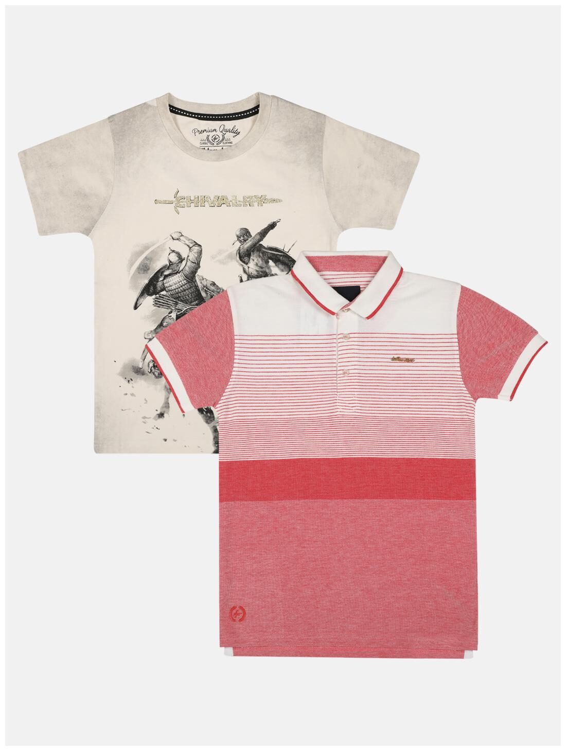 

Li l Tomatoes Boy Cotton Printed T-shirt - Red Beige