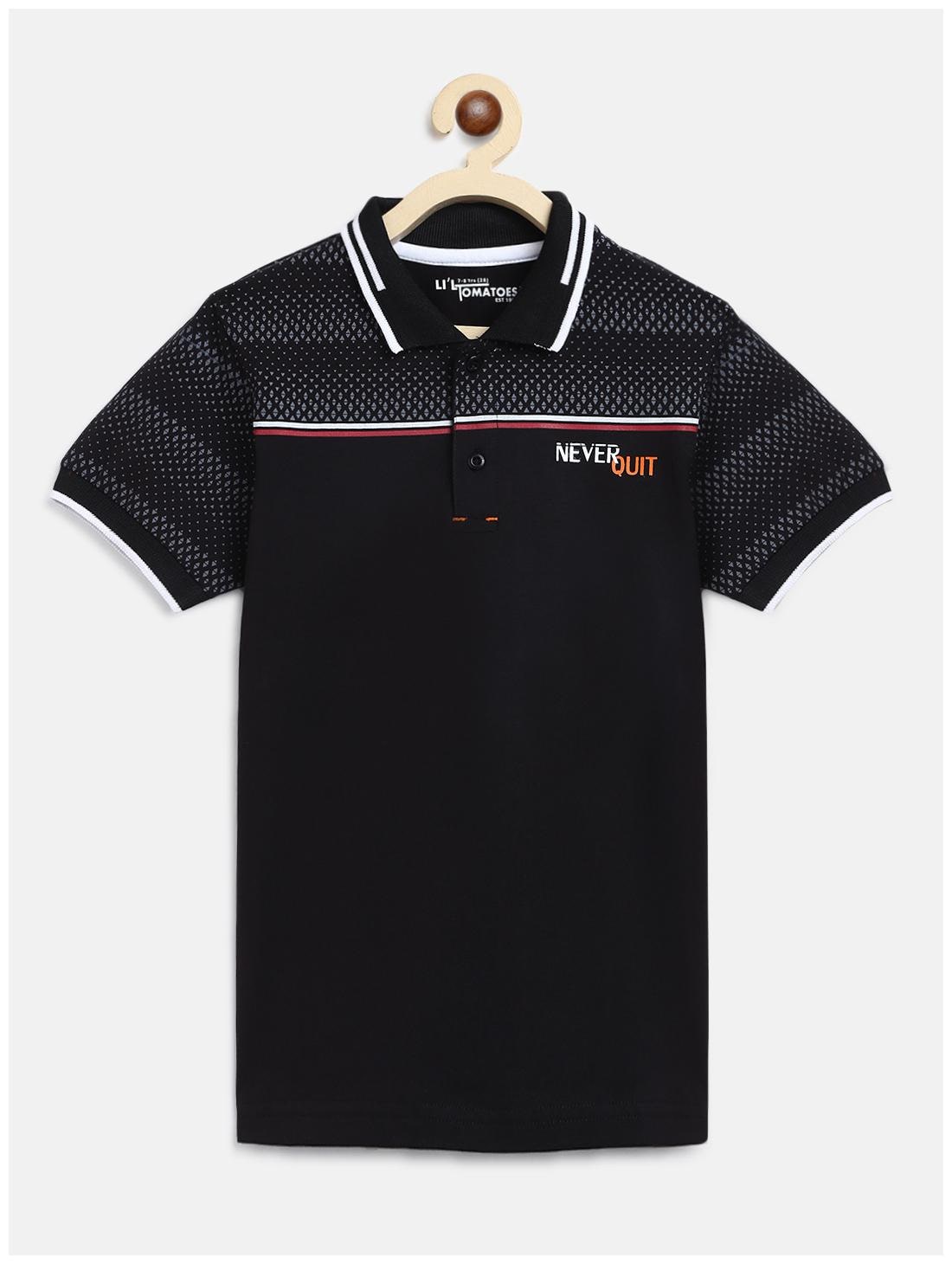 

Li l Tomatoes Boy Cotton Printed T-shirt - Black