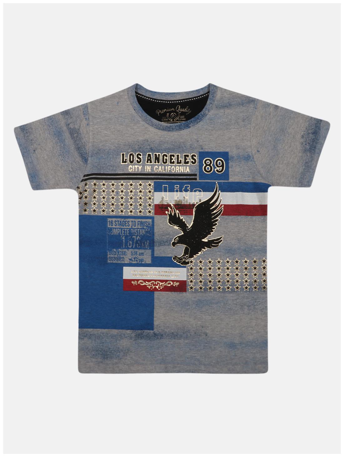 

Li l Tomatoes Boy Cotton Printed T-shirt - Grey