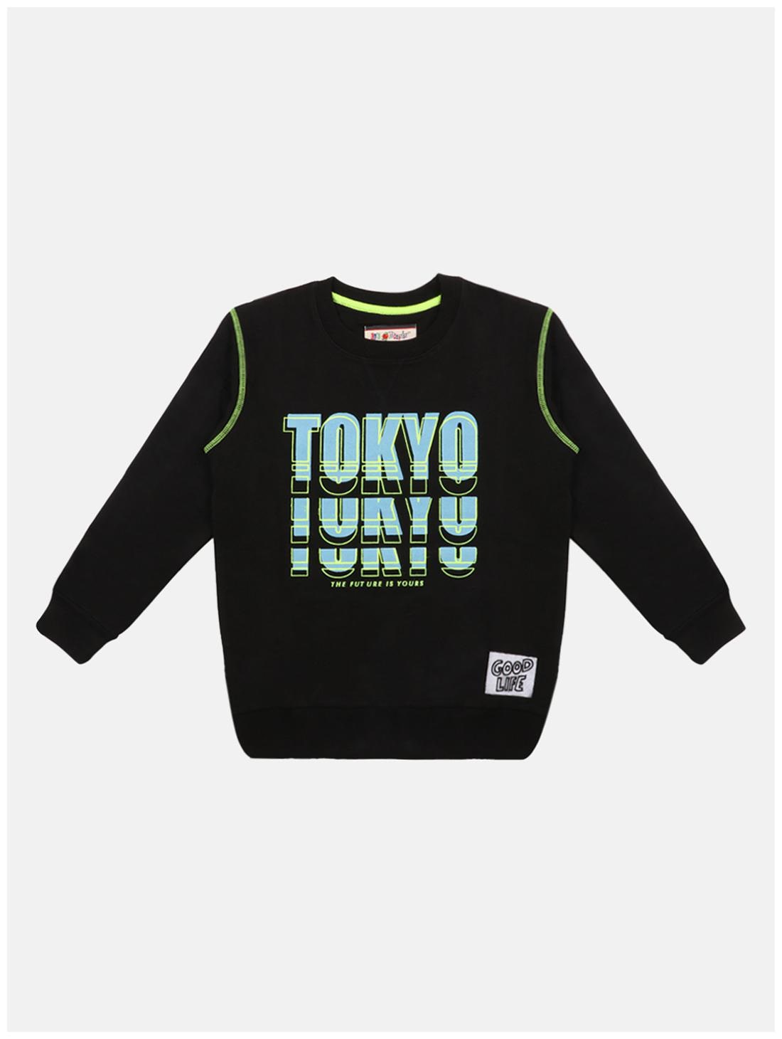

Li l Tomatoes Boy Cotton Printed T-shirt - Black