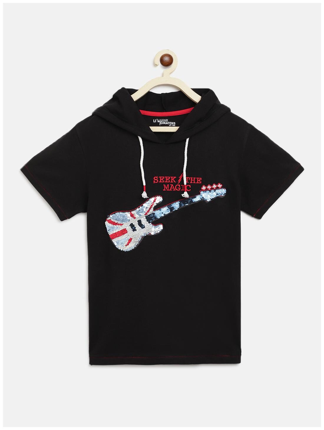

Li l Tomatoes Boy Cotton Printed T-shirt - Black