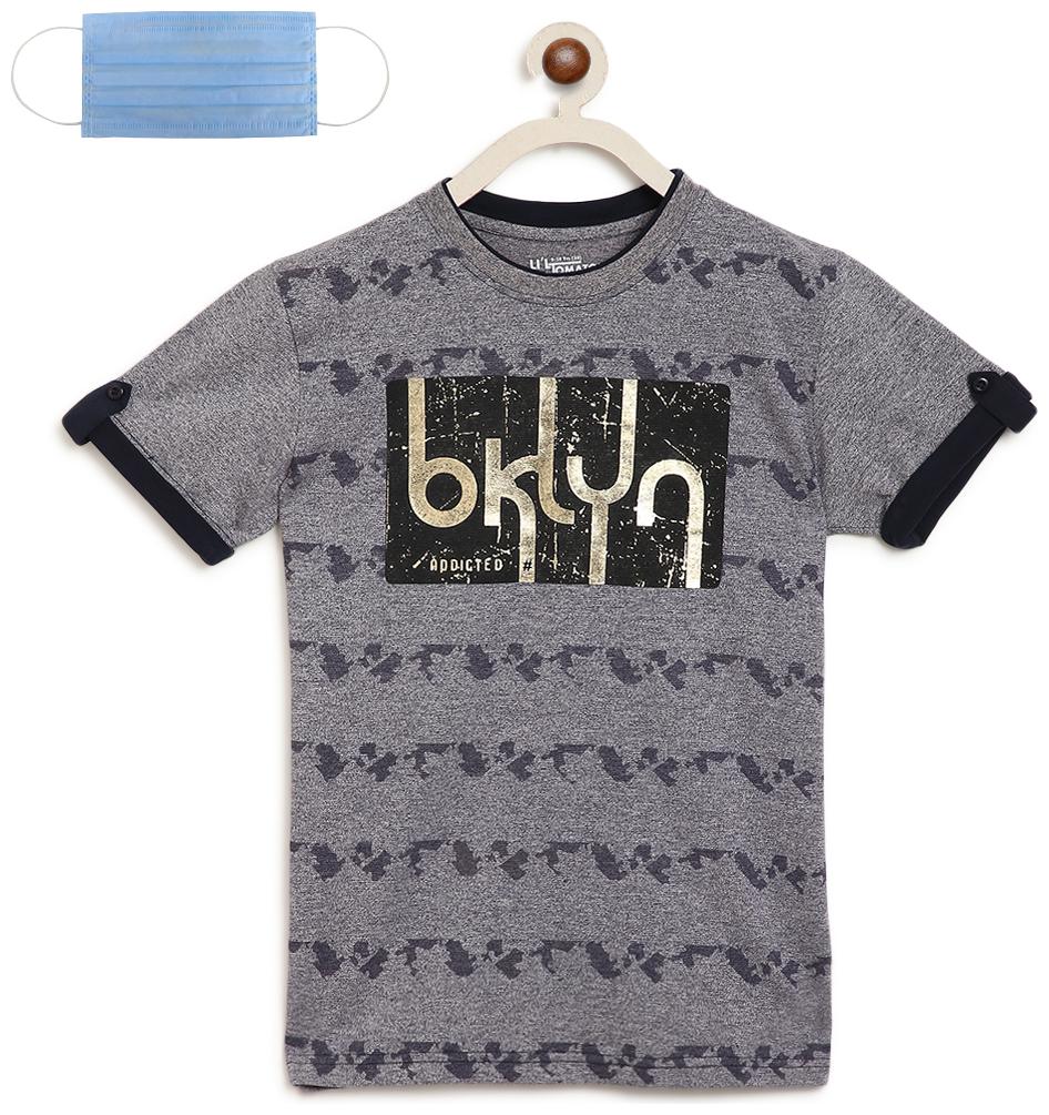 

Li l Tomatoes Boy Cotton Printed T-shirt - Blue