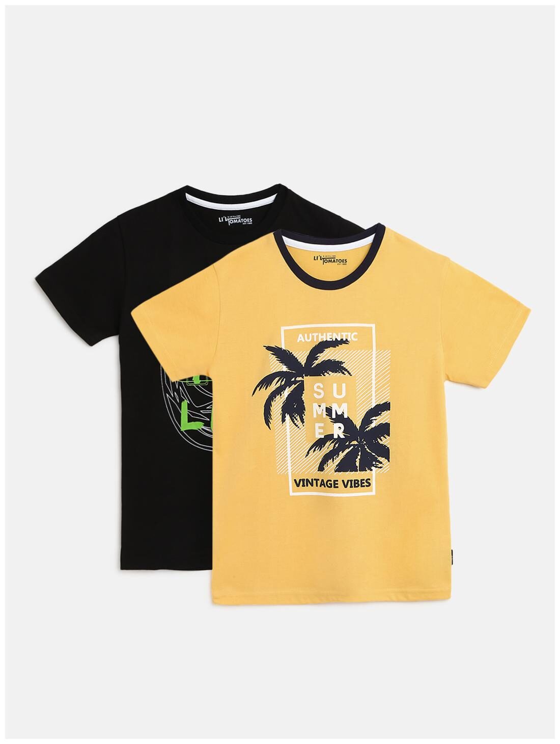 

Li l Tomatoes Boy Poly cotton Printed T-shirt - Black