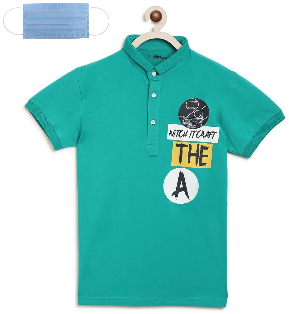 

Li l Tomatoes Boy Cotton Printed T-shirt - Green