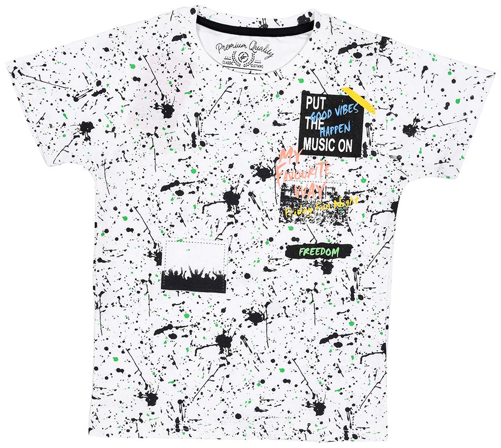 

Li l Tomatoes Boy Cotton Printed T-shirt - White