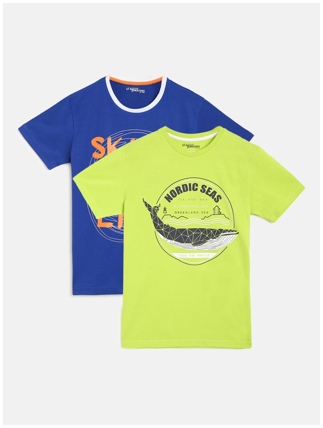 

Li l Tomatoes Boy Cotton Printed T-shirt - Blue