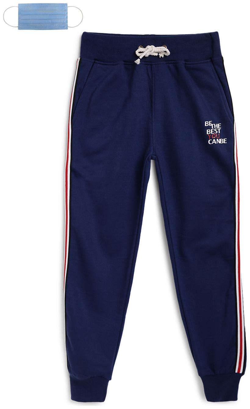 

Li l Tomatoes Cotton Striped Blue Color Joggers with Free 3-Ply Face Mask