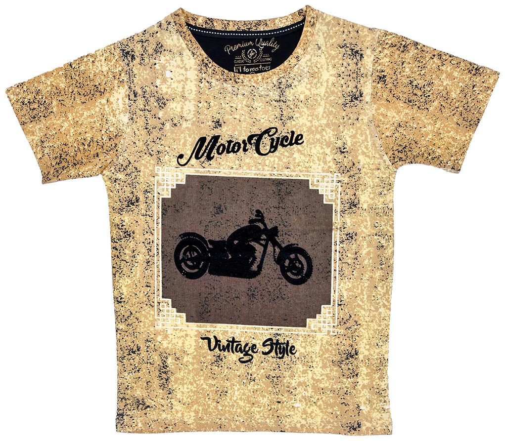 

Li l Tomatoes Boy Cotton Printed T-shirt - Brown