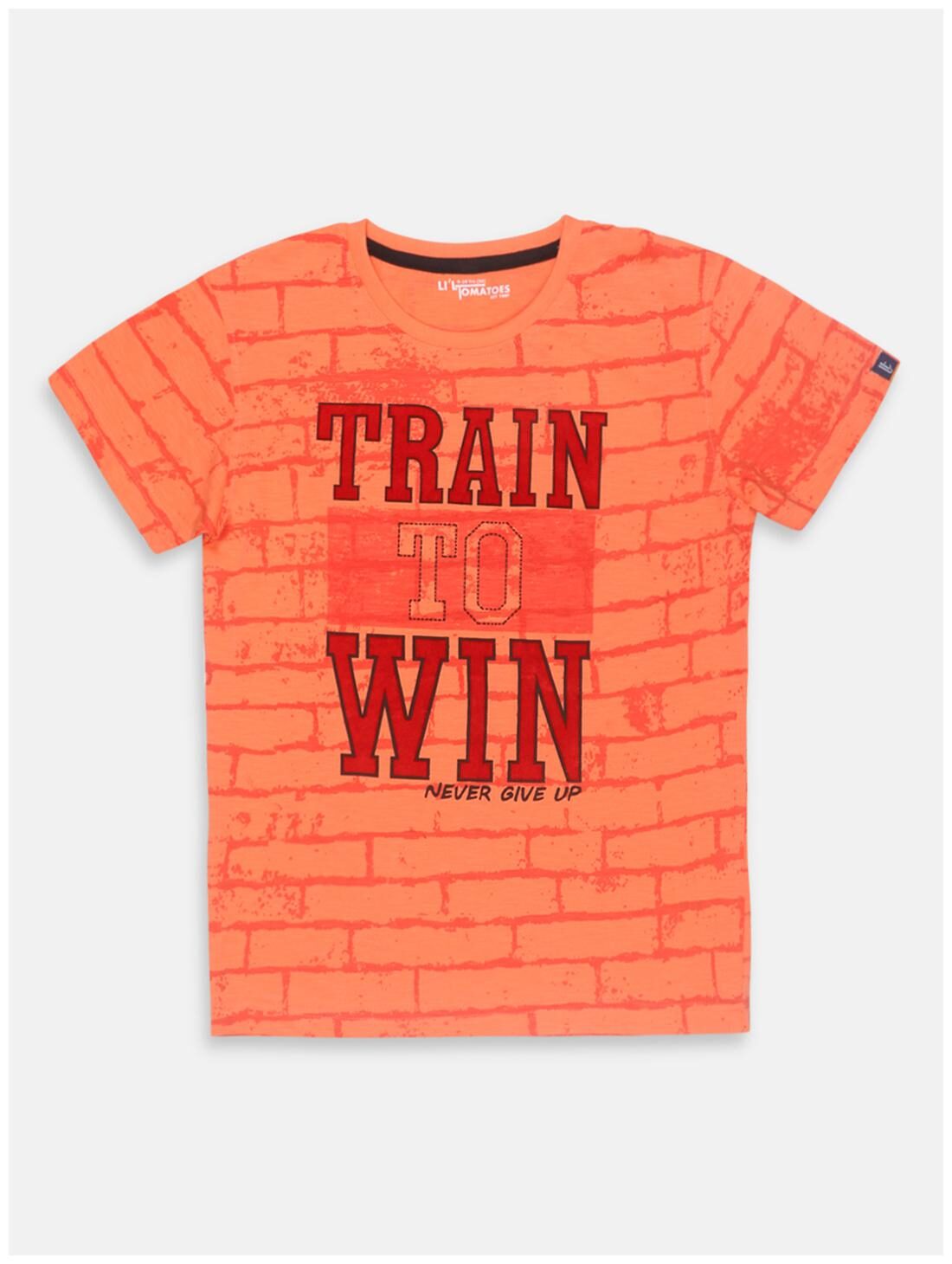 

Li l Tomatoes Cotton Printed T shirt for Baby Boy - Orange